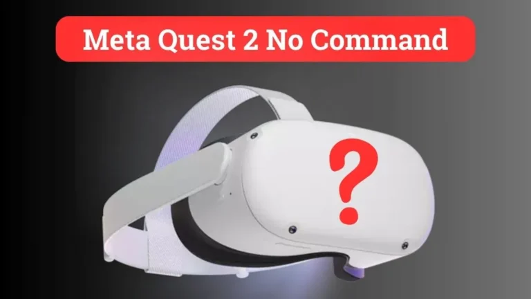 a white virtual reality headset with red question mark - Meta Quest 2 No Command