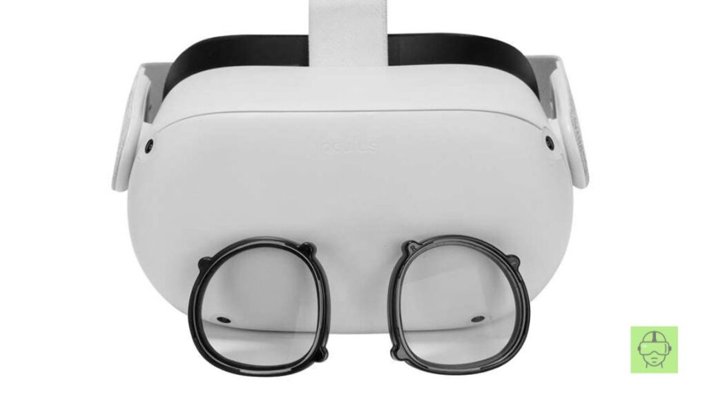 a white vr goggles with black round lenses - quest-2-lenses-vskel