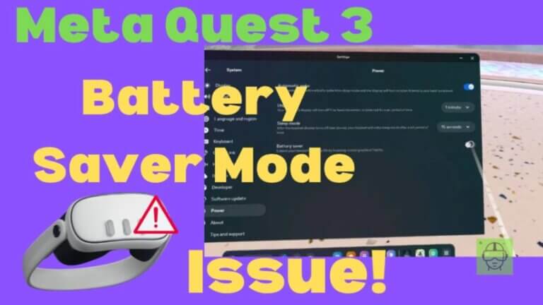 meta quest 3 with issue icon on it - meta-quest-3-battery-saver-mode-vskel