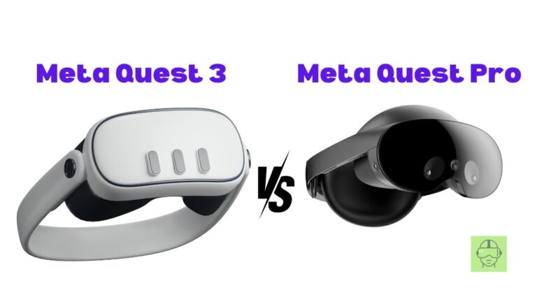 a pair of virtual reality headsets - meta quest 3 vs meta quest pro