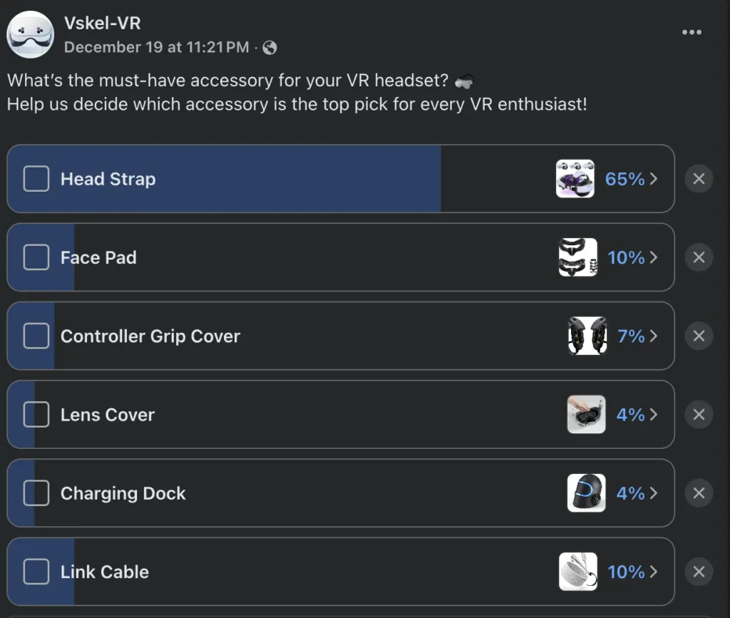 must-have accessory actual facebook poll screenshot